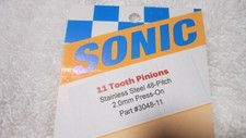 SONIC 11 THOOTH STAINLESS 48 PITCH 2.0 MM PRESS ON PINION GEAR 1 PER PACKAGE