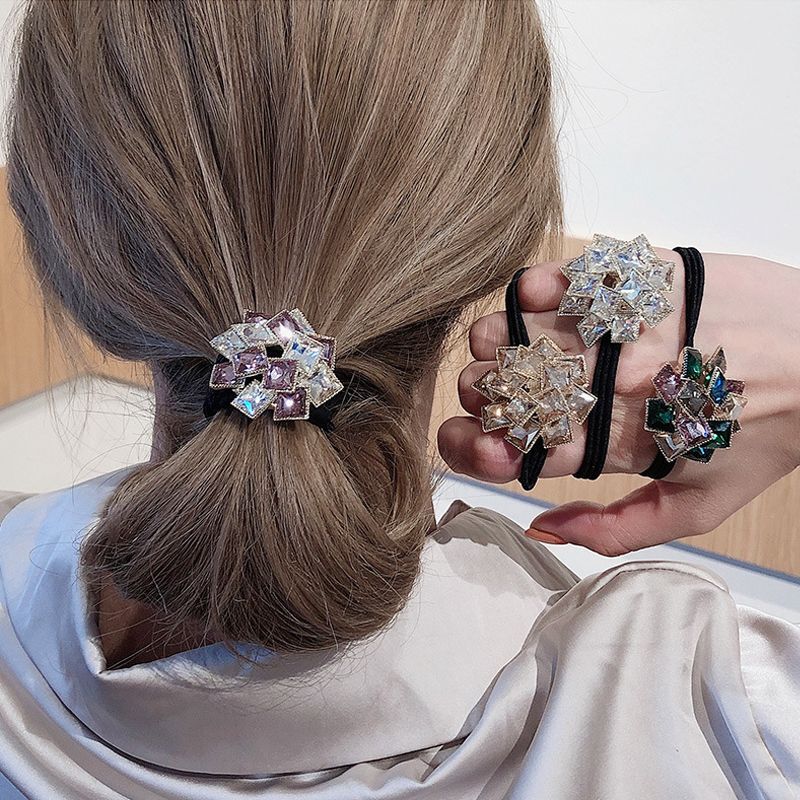 Elegant Crystal Hair Ring - Elastic Ponytail Holder Stylish  display picture 2