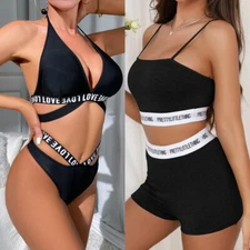 Womens Lingerie Pajama Set Bra and Panty Short PJ Set Sleepwear Nightwear Outfit