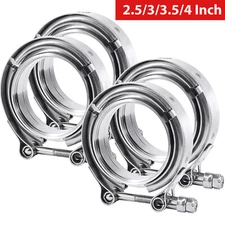 2/4x 2.5/3/4" Exhaust Downpipe V-band Clamp Male/Female Flange Kit 304 stainless