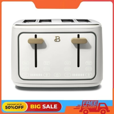 Beautiful 4-Slice Toaster with Touch-Activated Display, White Icing by Drew Barr