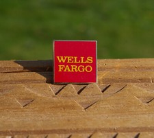 Wells Fargo Bank Red & Yellow Logo 3/4" Metal & Enamel Lapel Pin Pinback