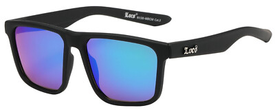12 Paia Occhiali Da Sole Locs 8LOC91130-MBCM, Quadrati Sottili, Lenti Specchio Multicolore, Protezione UV, Unisex