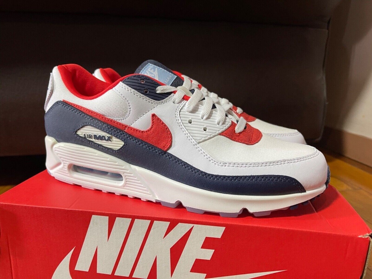 NIKE AIR MAX 90 USA DENIM WHITE SHOES SIZE MENS US7-13 FORCE
