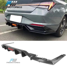 Fits 21-23 Hyundai Elantra IKON Gloss Black w/ Brake Light PP Rear Diffuser Lip