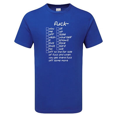 FUCK-IT LIST Herren Damen Tshirt Offensive Komödie Lustig Witz Spaß