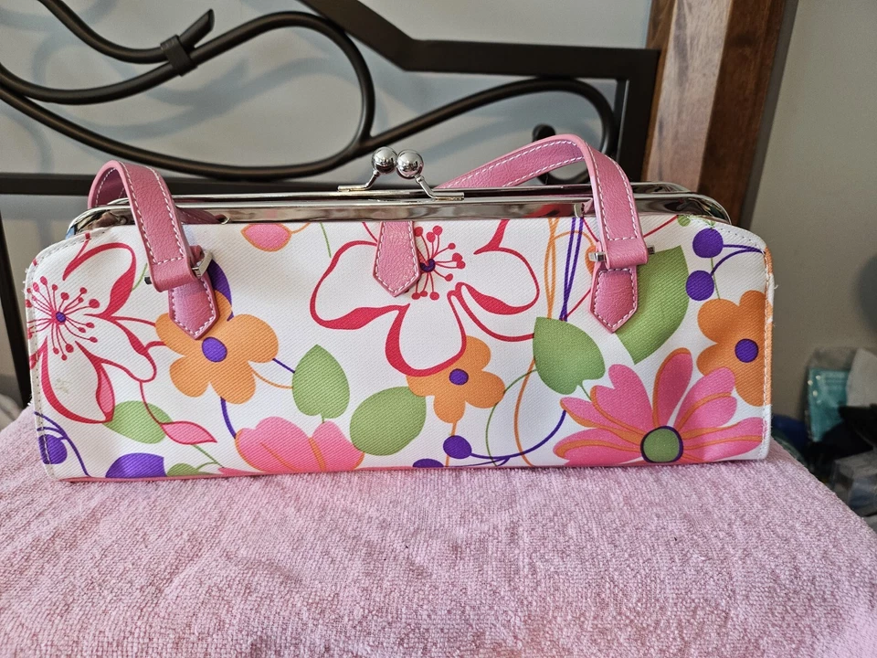 Cartera de lavandería china retro rosa naranja verde púrpura flores Foto 4 de 4