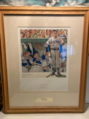 VTG Norman Rockwell Lithograph BOTTOM OF THE NINTH CHICAGO Framed