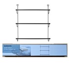 3 Tier Over the Door Bathroom Hanging Black Towel Rack with 2 Hooks Storage
