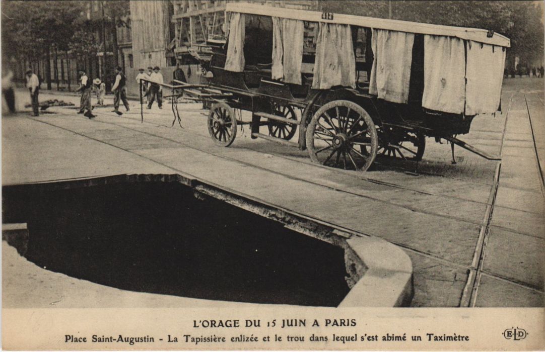 Orage à Paris le 15 juin 1914 : pluies violentes avec effondrement des