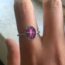 Ring Genuine Ruby Star In 925 Sterling Silver Women Ring, Handmade Silver Ring