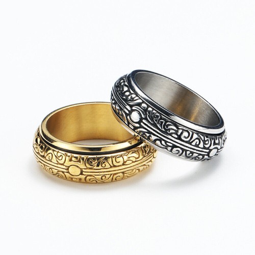 Prime Pristine 8mm Stainless Steel Spinner Ring - Comfort Fit Engraved Band For Men & Women - View #12