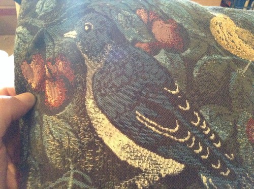 Carrier and Ives birds throw pillow - Picture 3 of 5