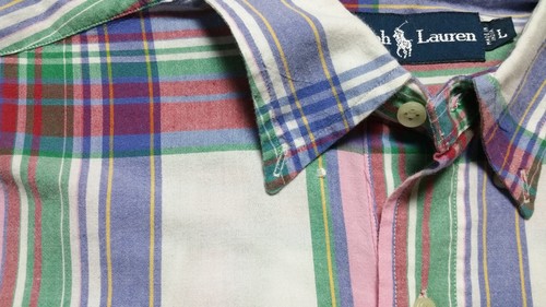 Polo Ralph Lauren Men's Plaid Pullover Shirt Large Short Sleeve Button Down - Picture 5 of 5