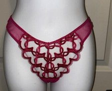 VICTORIA'S SECRET Hot Pink HEART Brazilian  OPEN BACK Panty  NWT  Small