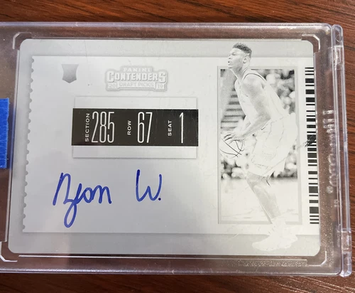 2019-20 Panini Contenders Zion Williamson RC ON CARD Auto 1/1 Printing Plate🔥