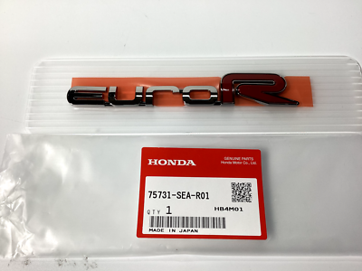 Oem Chrome Euro-R Rear Emblem Badge 75731-SEA-R01 Honda Accord CL7