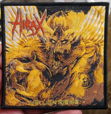 HIRAX Hellion Rising Black Border Woven Patch Sew On