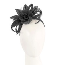 Black spring racing sinamay flower fascinator by Max Alexander. 100 AU Seller