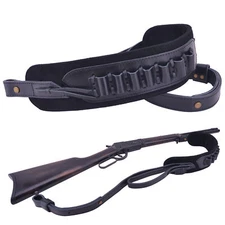 Leather Gun Ammo Shell Holder Straps Rifle Sling for.45-70.30-30.22MAG 12GA