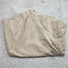 Avenue Womens Pants sz 30 / 32 Khaki Linen Blend Straight Leg Crop Elastic Waist