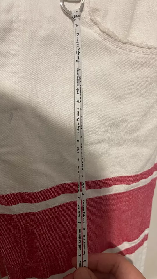 Pantalones de mezclilla Mastermind Japan Light Distress ajustados blancos talla US 32 Foto 4 de 4