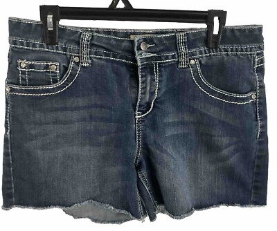 Earl Jean Shorts Size 12 Blue Jeans Cotton Diamond Studded Cut Offs