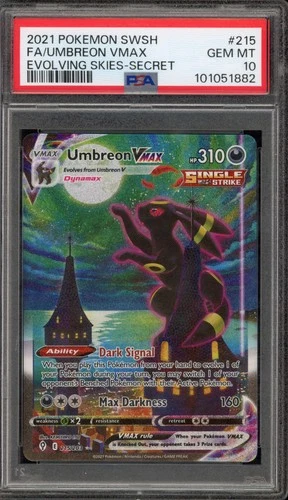 Pokemon Umbreon VMAX Evolving Skies Secret Rare Full Alt Art #215 PSA 10
