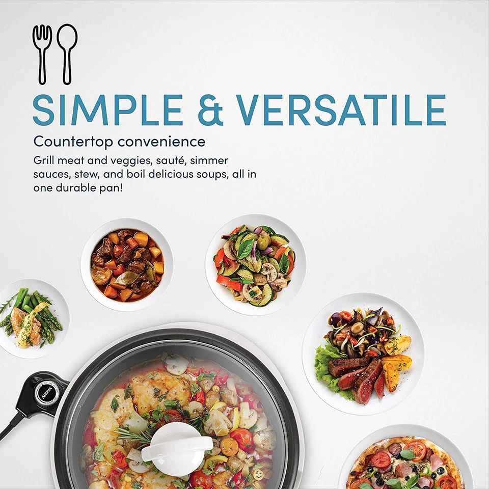 Parrilla Aroma para artículos para el hogar ASP-137 3 cuartos Parrilla interior eléctrica Cool-Touch 3 en 1 Foto 2 de 4