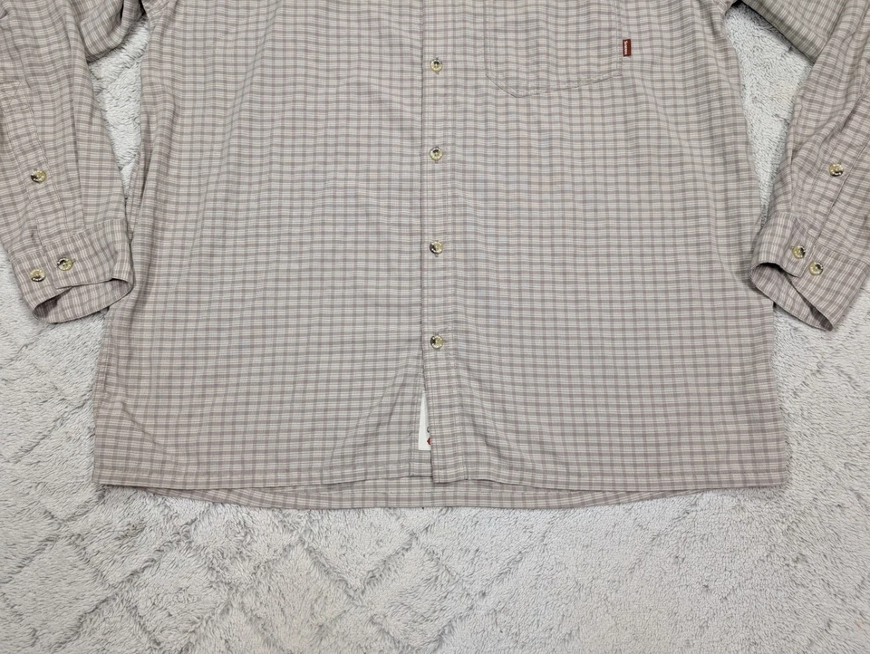 Simms Shirt Mens XL Gray Plaid Button Up Fishing Performance Outdoor Camping - Image 3 of 4