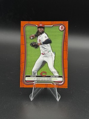 2026 Bowman Elly De La Cruz ORANGE PATTERN SCORECARD /25 - CASE HIT 1:965 PACKS