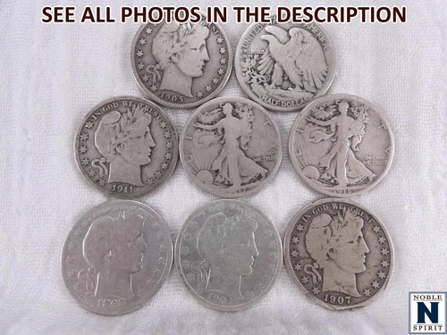 NobleSpirit Desirable $4 FV Barber & Walking Liberty Half Dollar Mixed Lot
