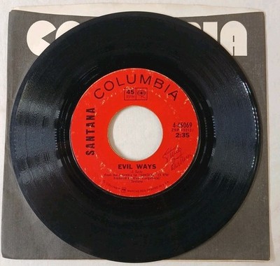 SANTANA Evil Ways Waiting 45 RPM 7'' Vinyl Record Columbia Records