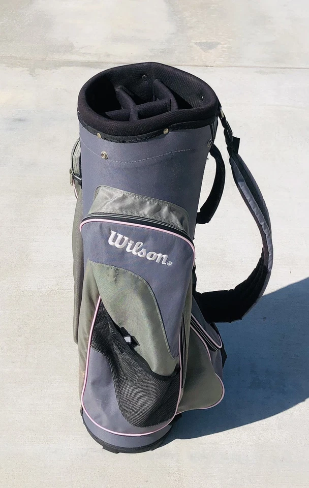 "Carrito de golf Wilson 5 vías bolsa Hope cáncer de mama dos tonos gris 5 bolsillos 34""" Foto 4 de 4