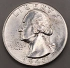 1943-D Washington Silver Quarter Brilliant Uncirculated+ (BU+)