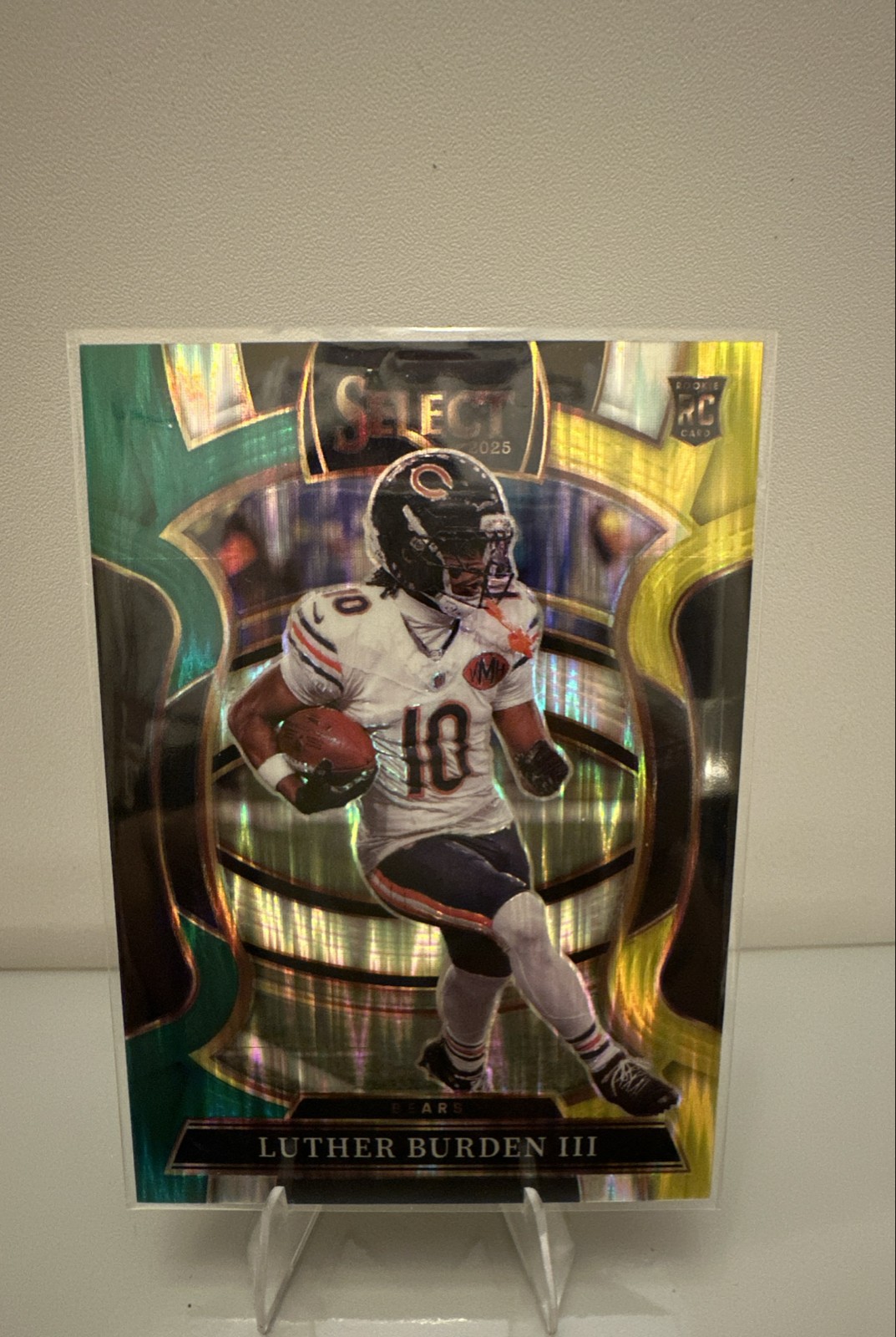 2025 Panini Select - Concourse Luther Burden #72 Green & Yellow Shock Prizm (RC)