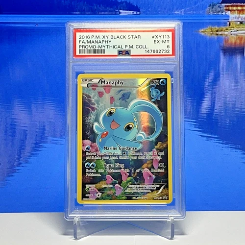 Manaphy XY113 Pokemon XY 2016 Black Star Promo Mythical Full Art Holo PSA 6