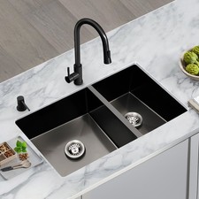 Double Bowl Sink, Free Standing Utility Sink, Metal Kitchen Sink without Faucet
