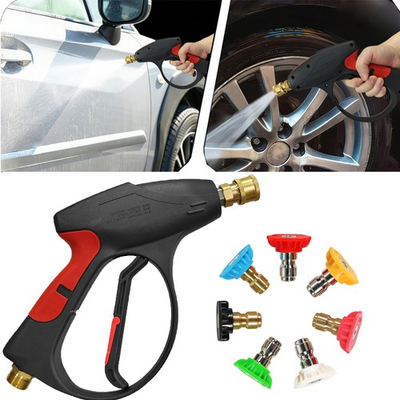 #ad 4000 PSI High Pressure Washer Gun Car Wash Foam Spray Short Wand 7 Nozzle Tips $19.99