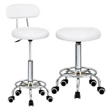 Swivel Adjustable Height Bar Stools for Home Kitchen Multi-Height White Colour
