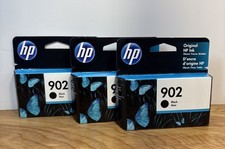 Lot Of 3 Genuine HP 902 Black Ink Cartridge New Sealed Exp 6/2022