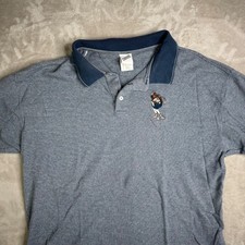 Vintage Warner Bros Studio Store Looney Toons Golf Polo Mens Large Blue Taz