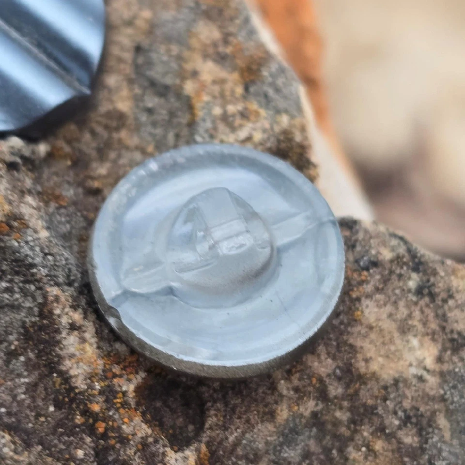 W. German Gray Lacquered Mid Century Sleek 1950's Vintage Glass Buttons - Image 4 of 4