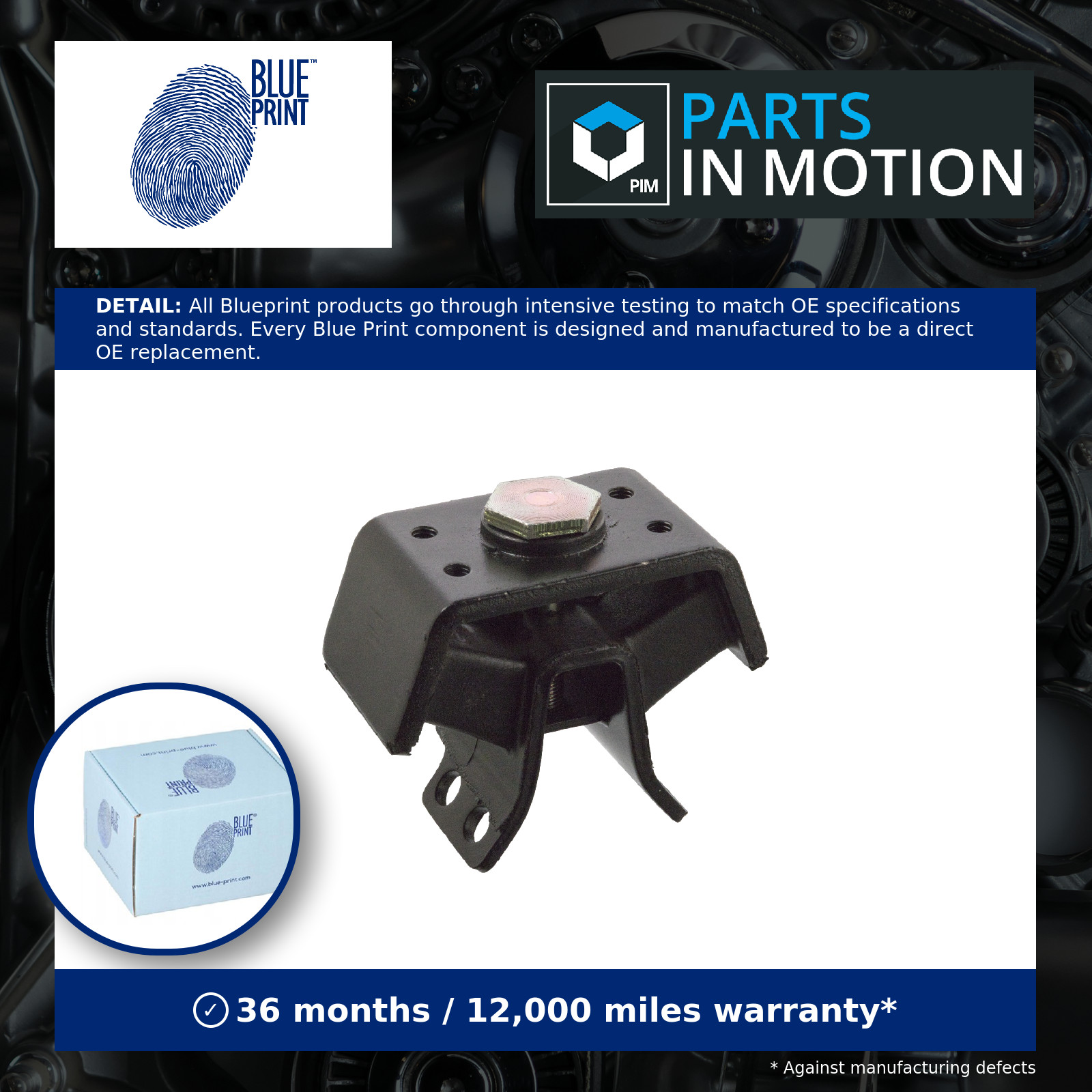 Engine Mount Rear ADT380190 Blue Print Mounting 123710L030 123710L031 Quality