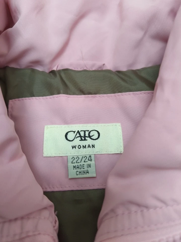 Женский жилет Cato Puffer PLUS 22/24 розовый на молнии стеганые карманы легкий вес - Изображение 3 из 4