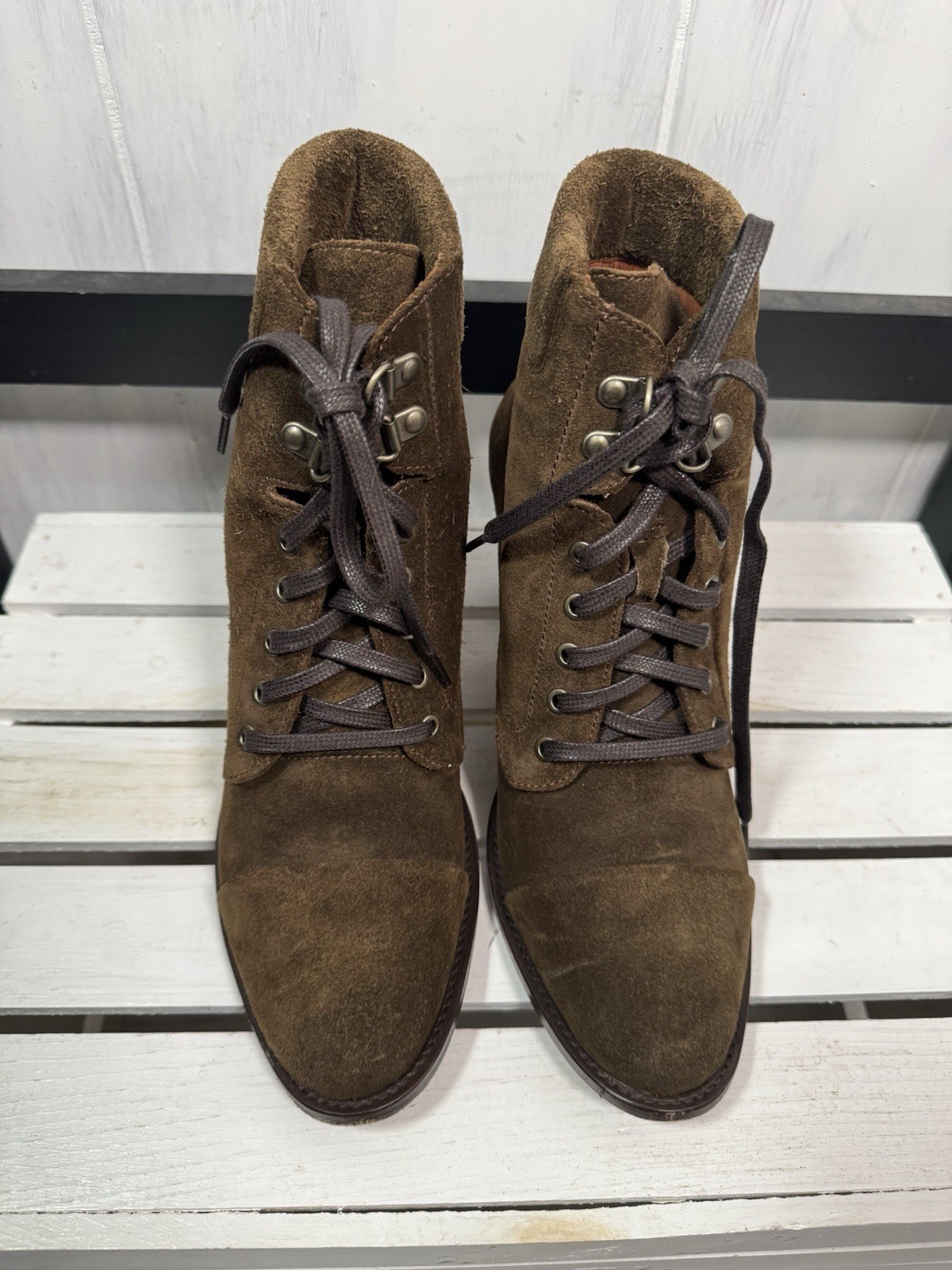 Ariat Two24 Quality Olive Green Leather Booties, Size 9.5, Sold Out Style, New! image 5