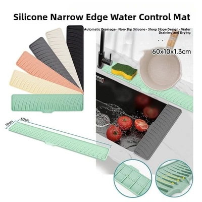 Non-Slip Mat Kitchen Faucet Sink Splash Guard Silicone Drain Protection Pad UK