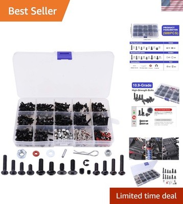 500pcs Universal RC Screw Kit - Essential Fasteners for Traxxas, Axial & More