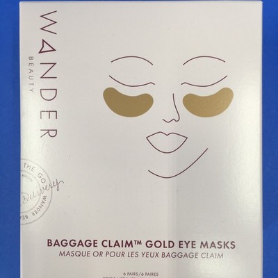 Wander Beauty Baggage Claim Gold Eye Masks 6 Pairs (Lot of 2)