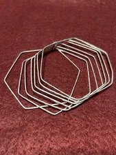 Sterling Silver Hexagonal Bangles 8”
